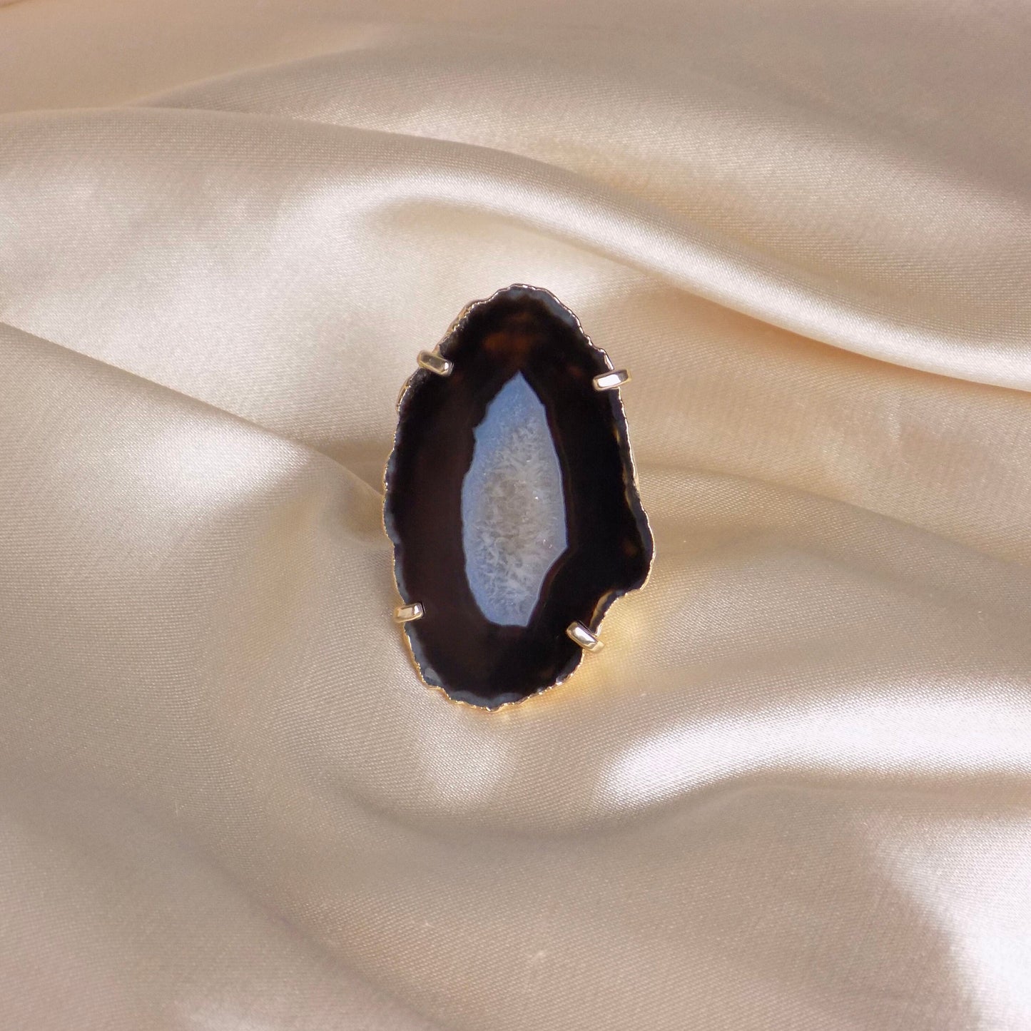 Gift For Mom - Agate Ring Black