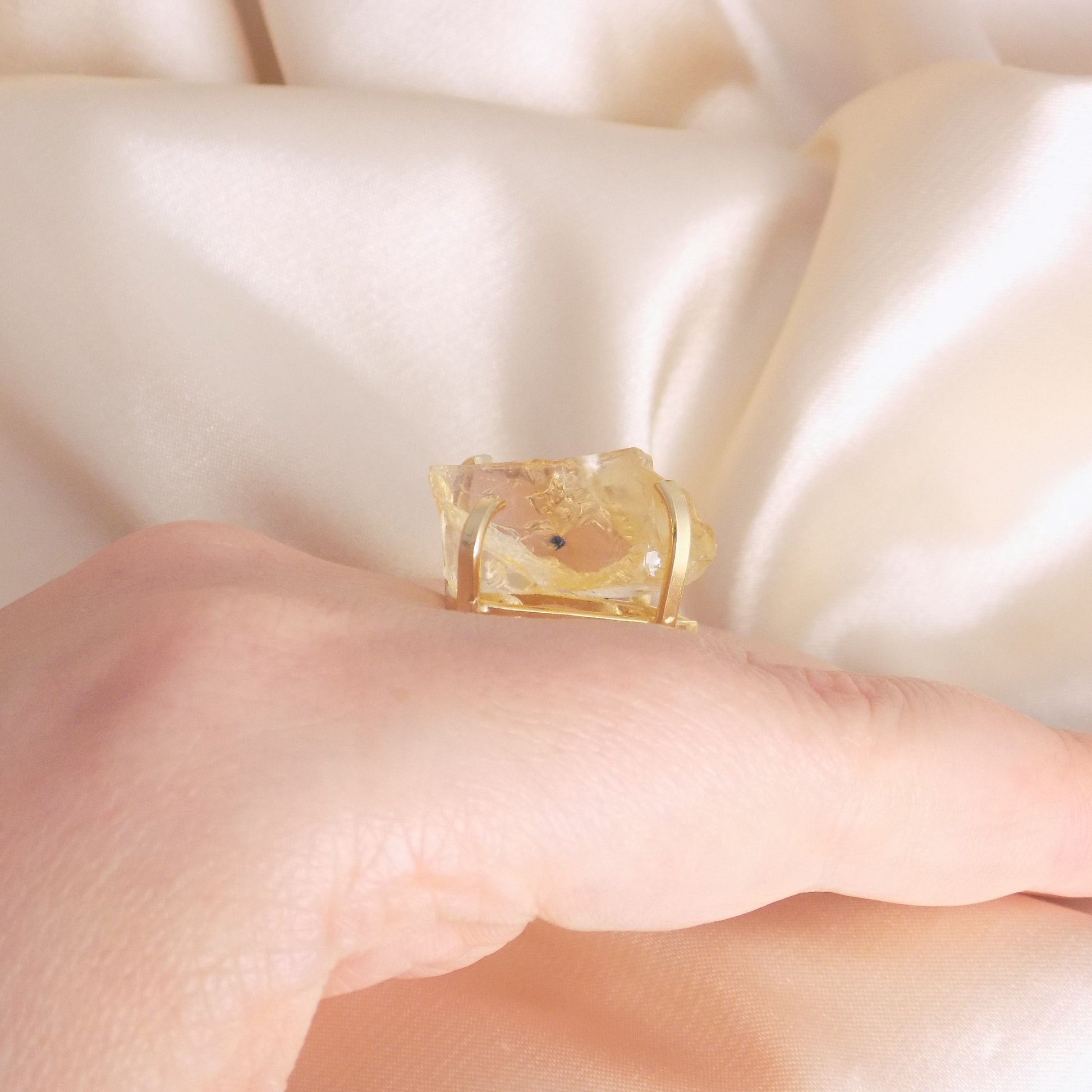 Citrine Ring Gold - Raw Citrine Ring