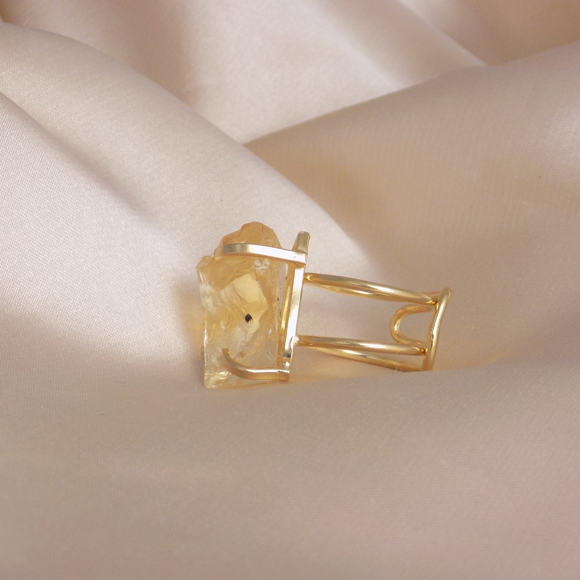 Citrine Ring Gold - Raw Citrine Ring