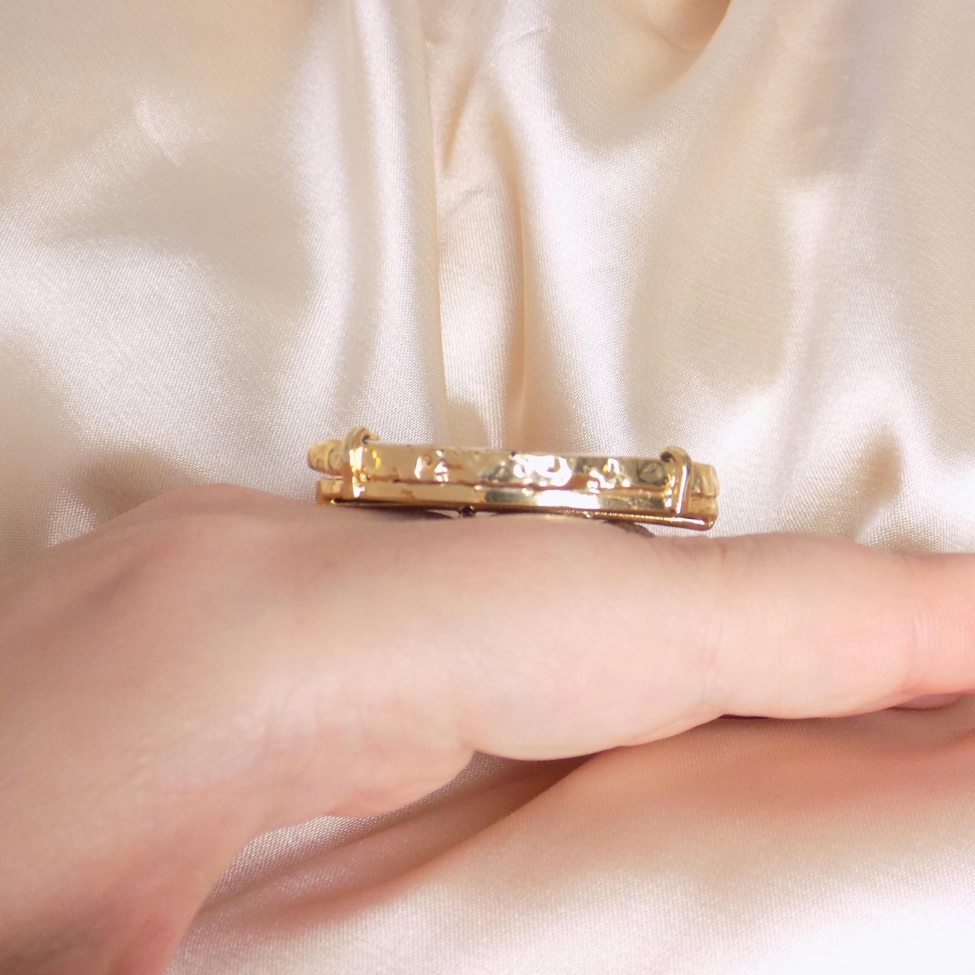 Gifts For Her, Large Blue Agate Slice Natural Gemstone Ring Gold Dipped Adjustable, G15-358