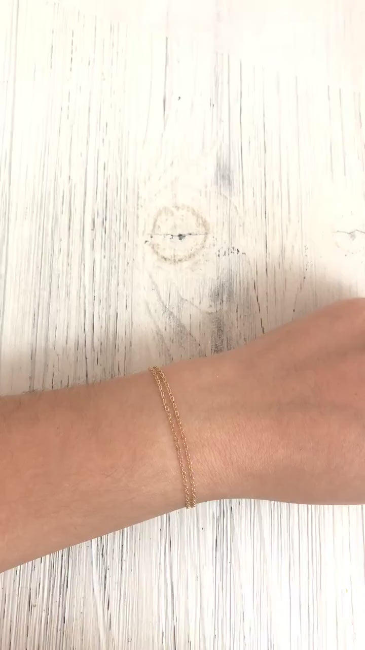 14K Gold Filled Chain Bracelet - Double Layer Gold Bracelet