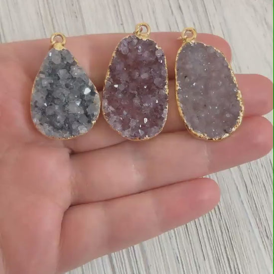Gift Women - Druzy Necklace Gold
