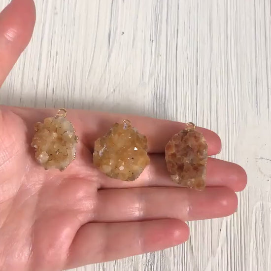 Raw Citrine Necklace, Citrine Crystal, Citrine Pendant, Gold Citrine, November Birthstone, Boho Statement Jewelry, R13-03