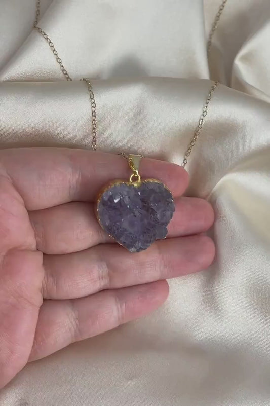 Gifts For Mom, Heart Necklace, Amethyst Necklace Gold, Mothers Day Gift, Wife Gift, Best Friend Gifts, G14-823