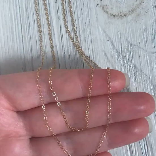 14K Gold Filled Chain Necklace Set - Delicate Gold Layer Necklace Set of 2