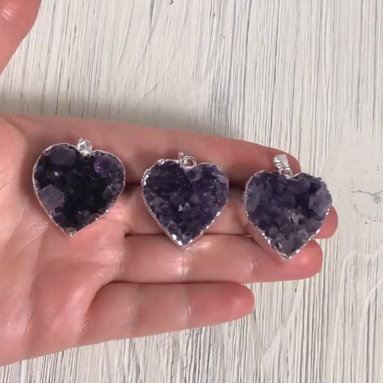 Amethyst Necklace Silver - Amethyst Heart Necklace