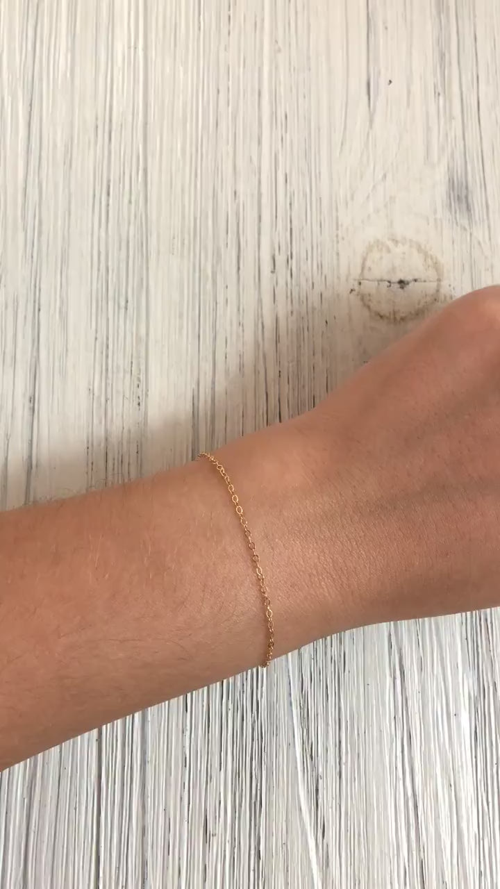 Gold Chain Bracelet, 14k Gold Filled, Layering Bracelet, Large Link,  Figaro, Flat, Paperclip, Gold Bracelet, Chain, Bracelet, Dainty, Chunky