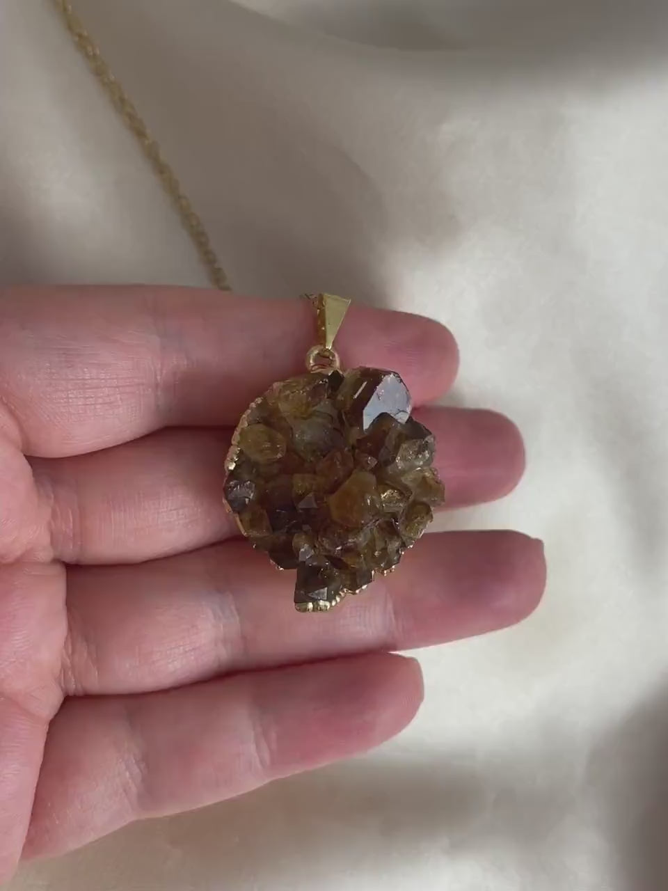 Raw Citrine Necklace Gold - Citrine Crystal Pendant