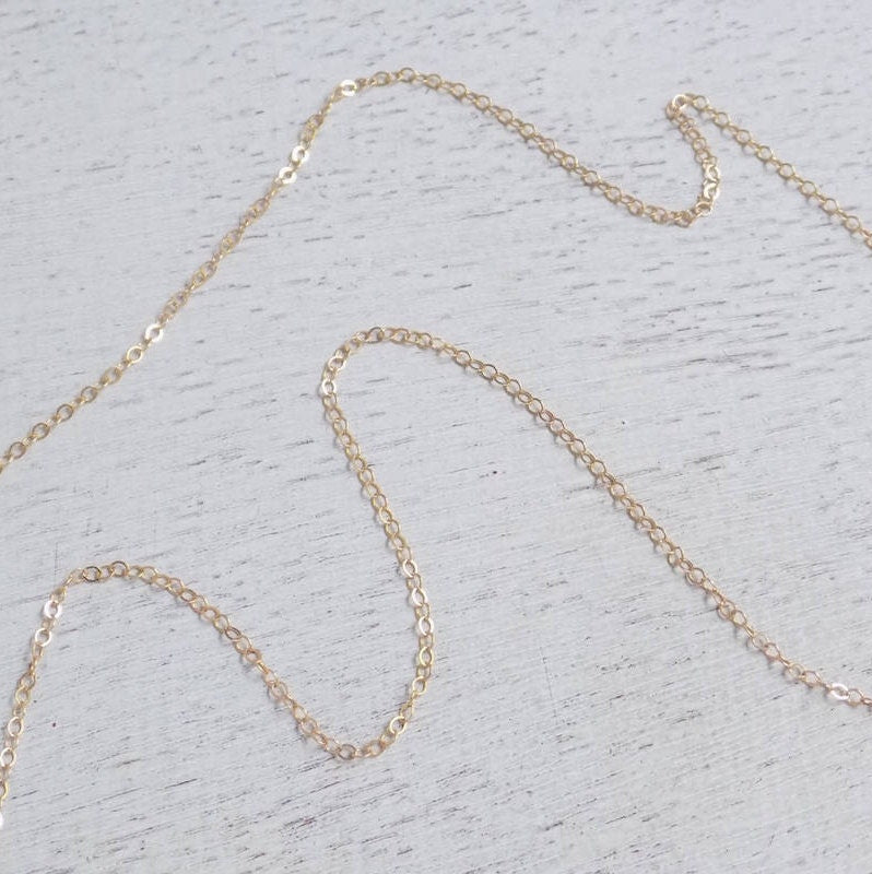 14K Gold Filled Chain, Delicate Gold Layer, Replacement Chain For Pendants, Finished Chain, 16-18