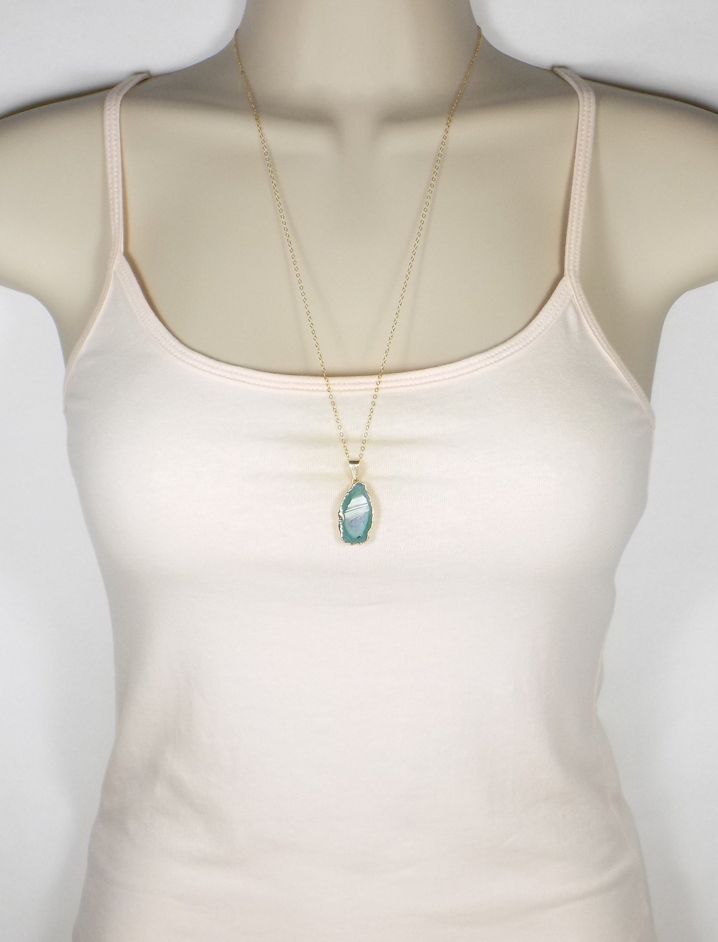 Turquoise Druzy Necklace - Boho Geode Necklace