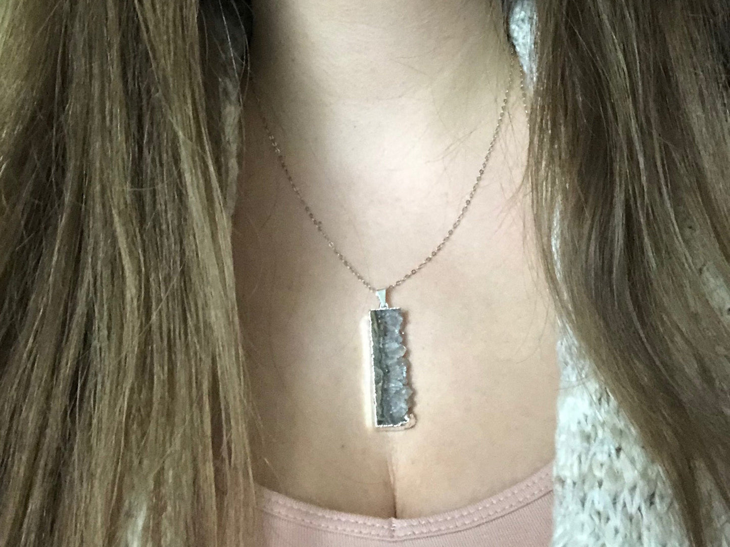 Unique Amethyst Necklace Silver - Amethyst Pendant Necklace