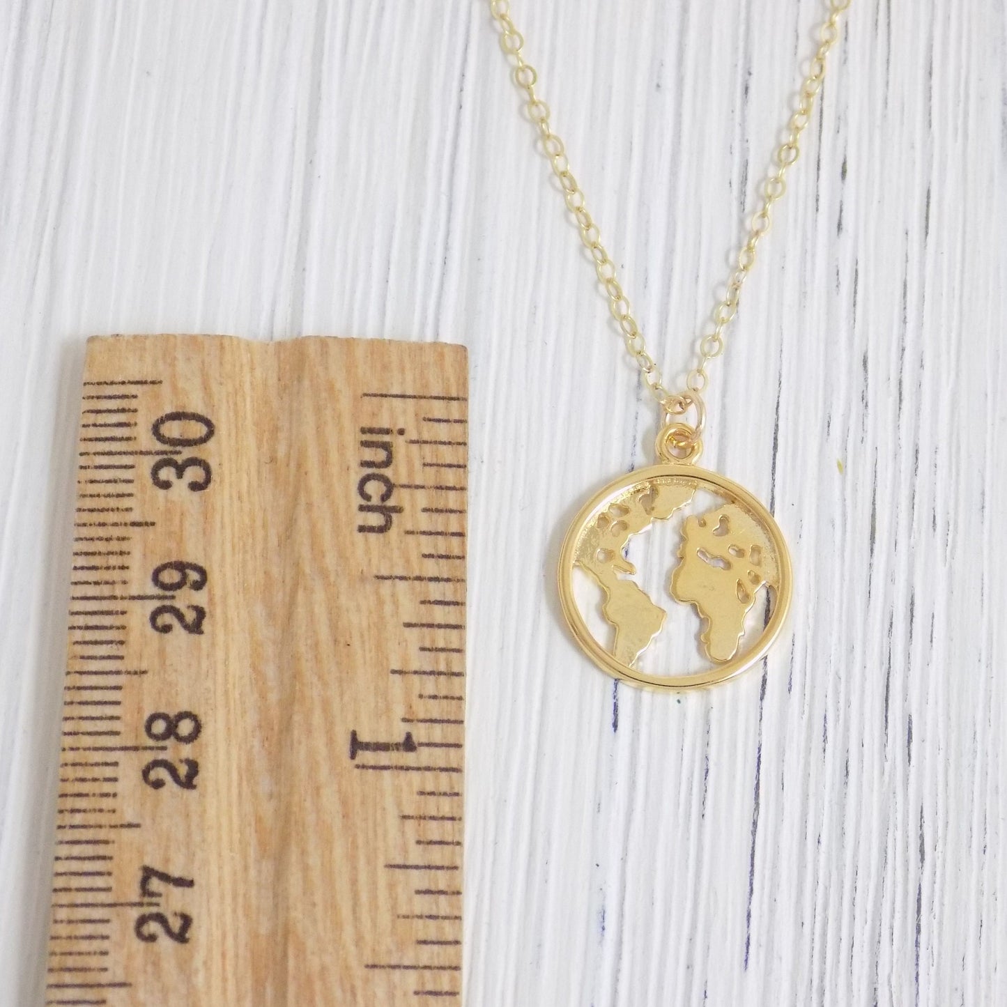 World Map Necklace - Gold Map Necklace