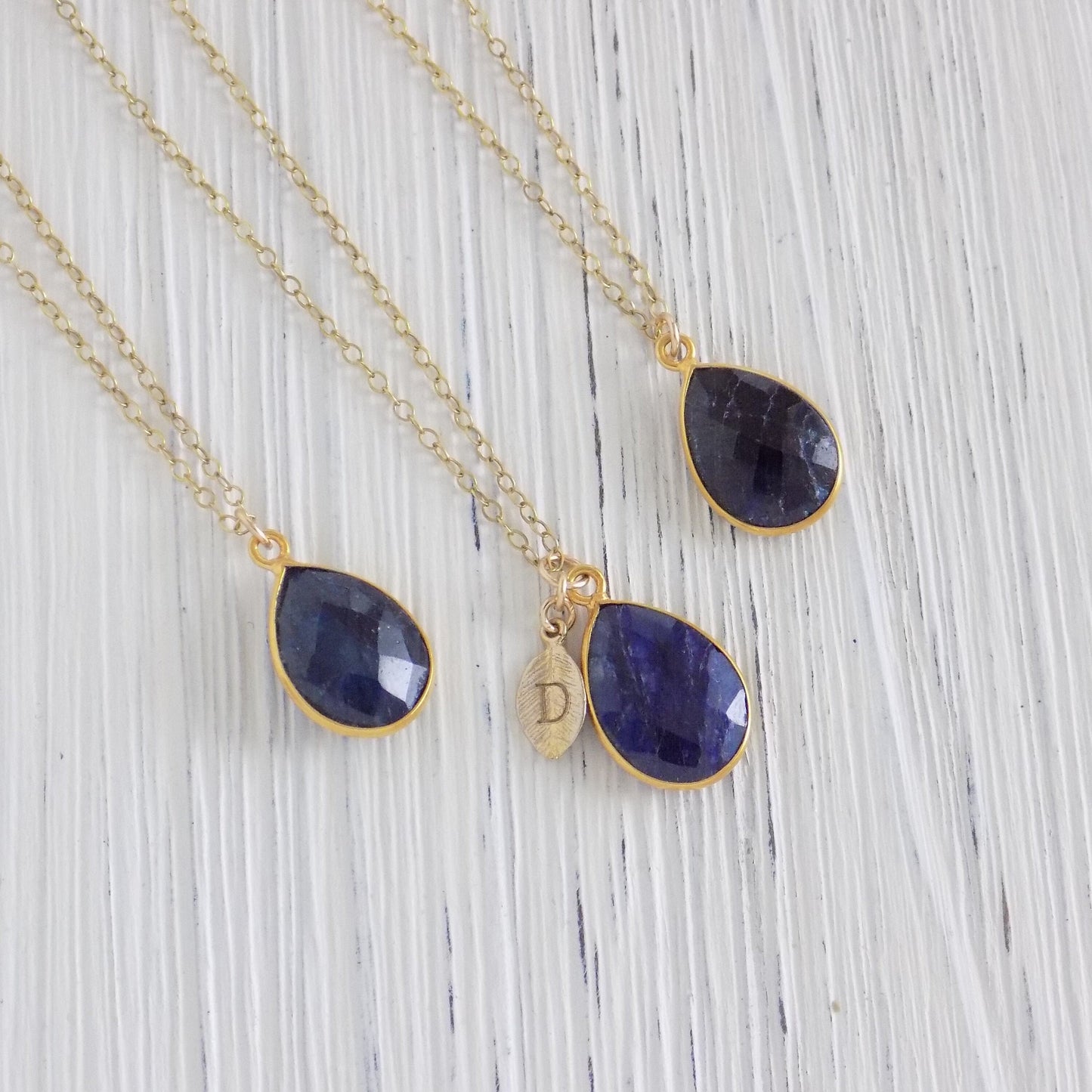 Bridesmaid Gift - Sapphire Necklace Personalized