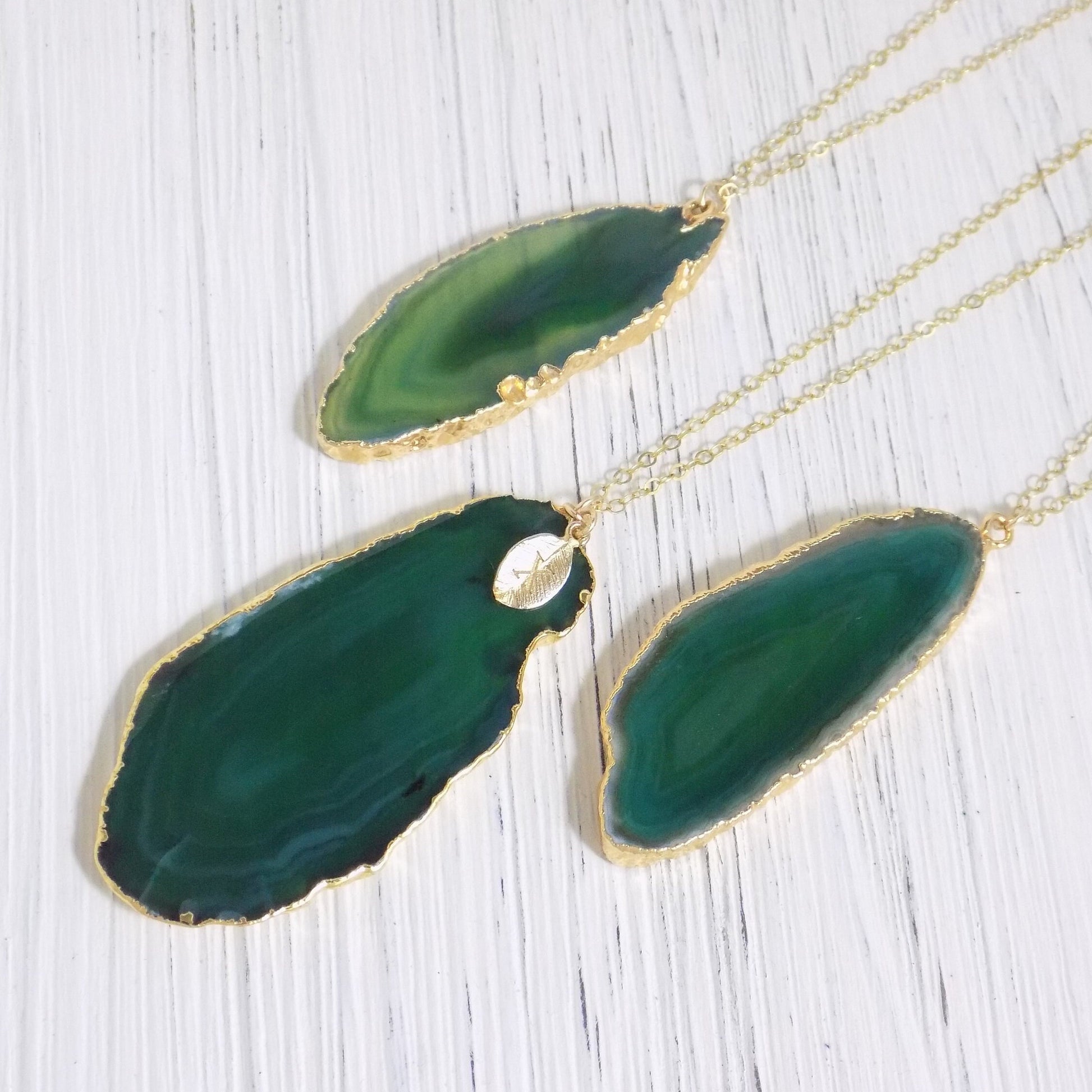 Boho Agate Necklace - Green Agate Necklace
