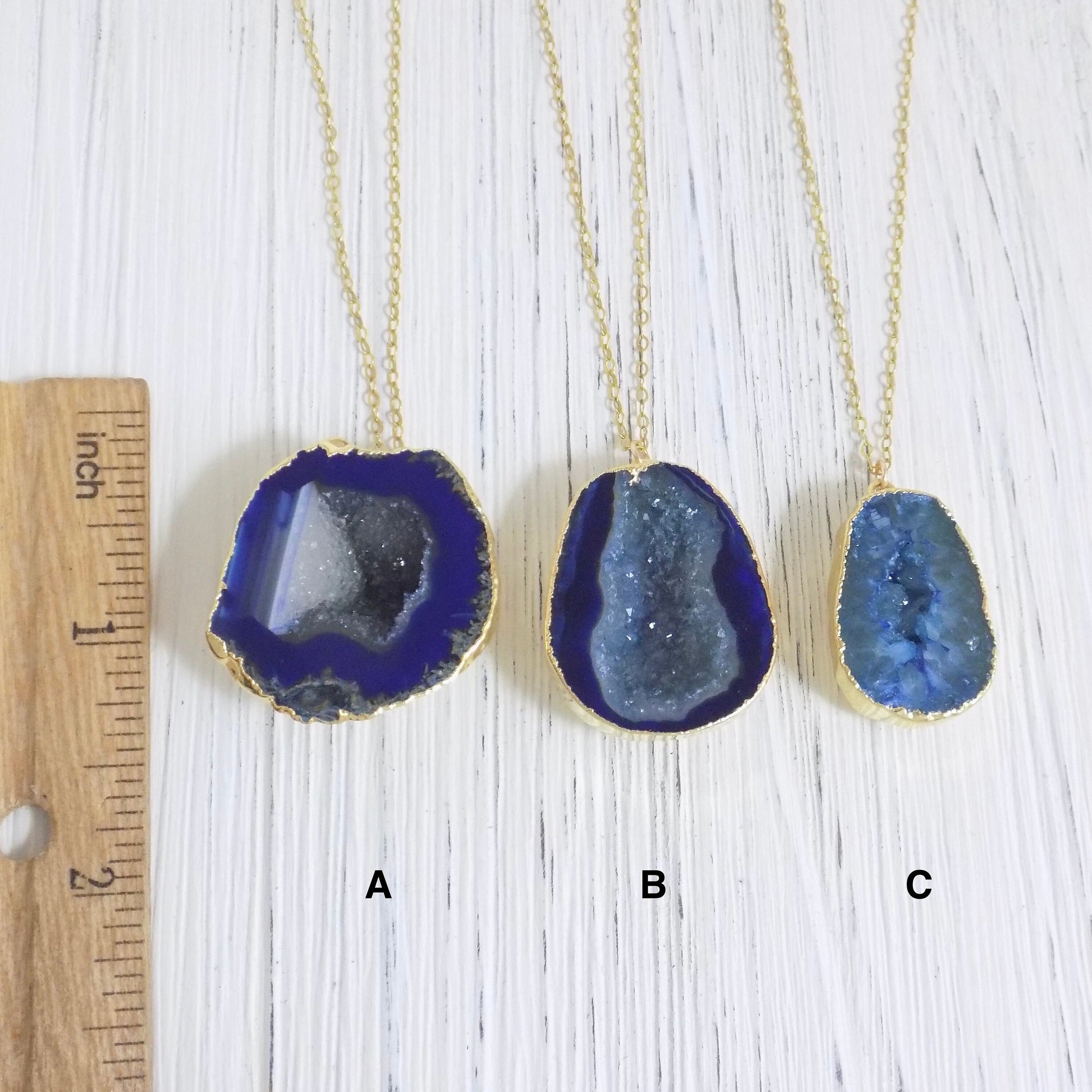 Bridesmaid Gift - Small Geode Necklace