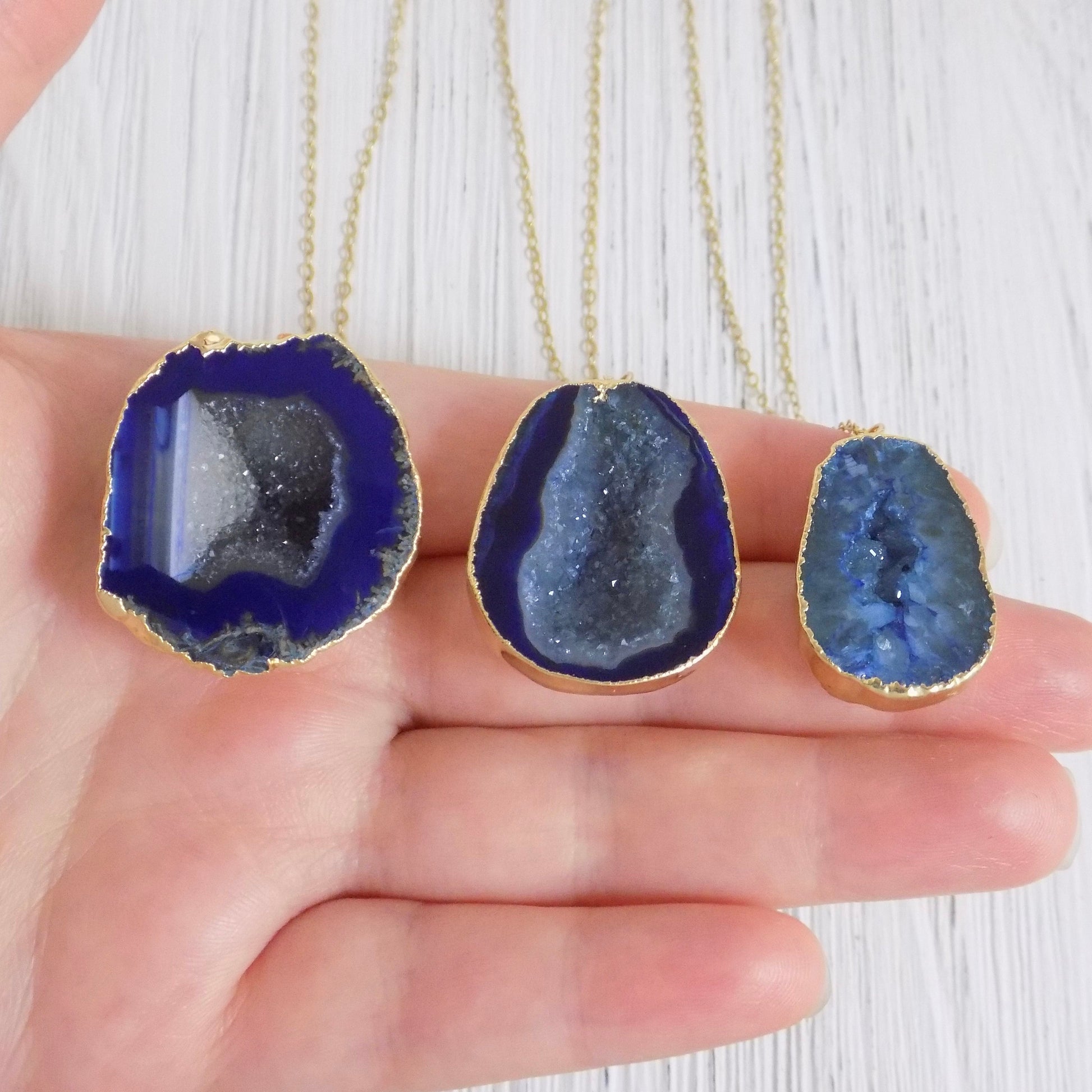 Bridesmaid Gift - Small Geode Necklace