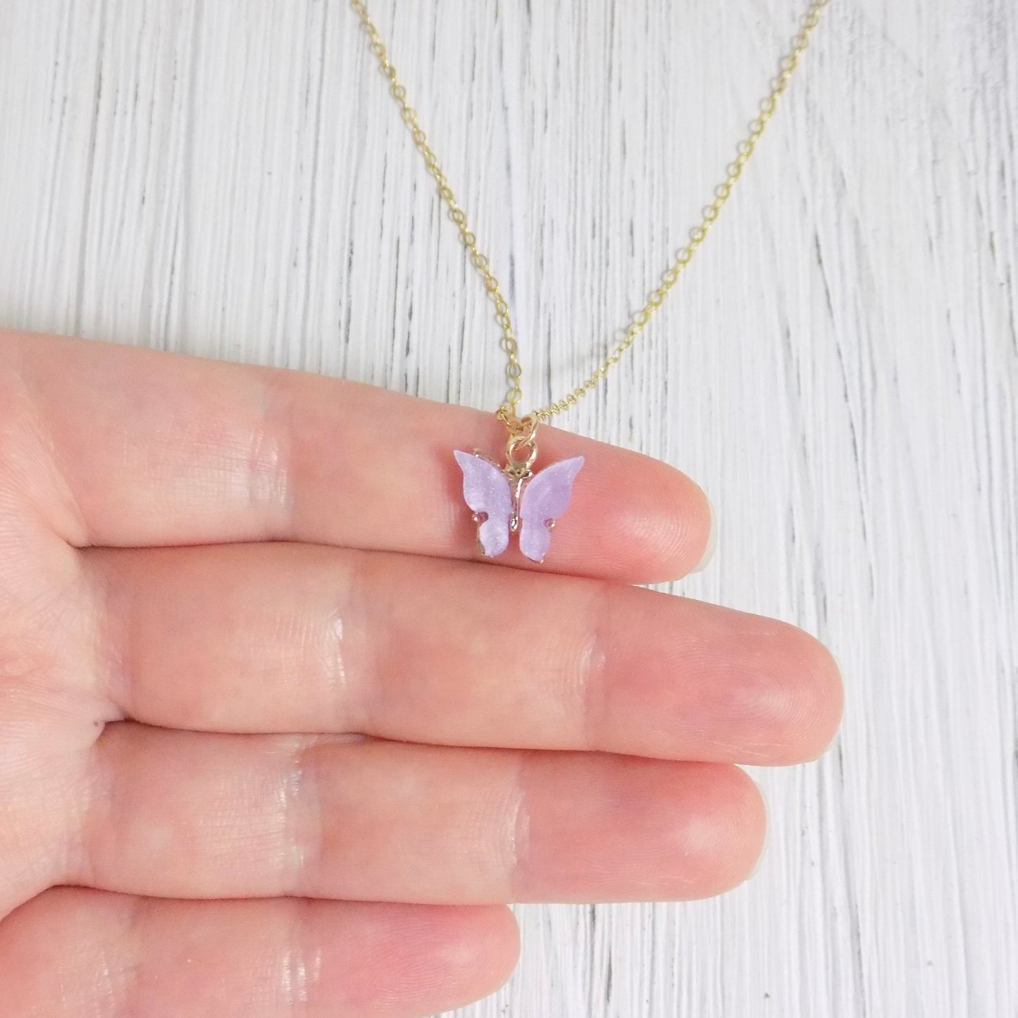 Gold Butterfly Necklace - Minimalist Butterfly Charm Necklace