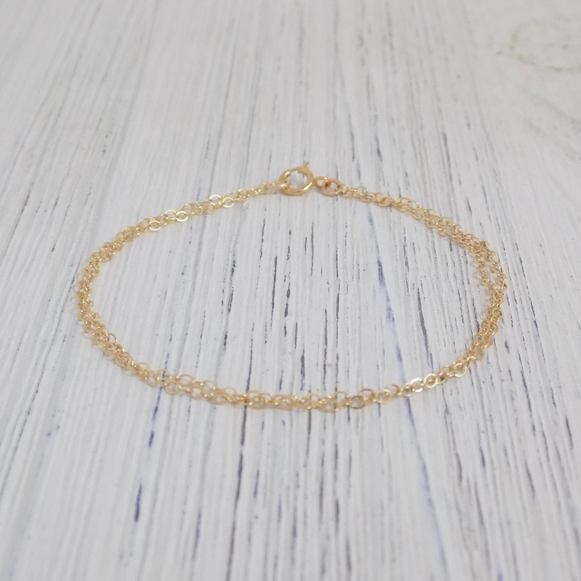 14K Gold Filled Chain Bracelet - Double Layer Gold Bracelet – Love