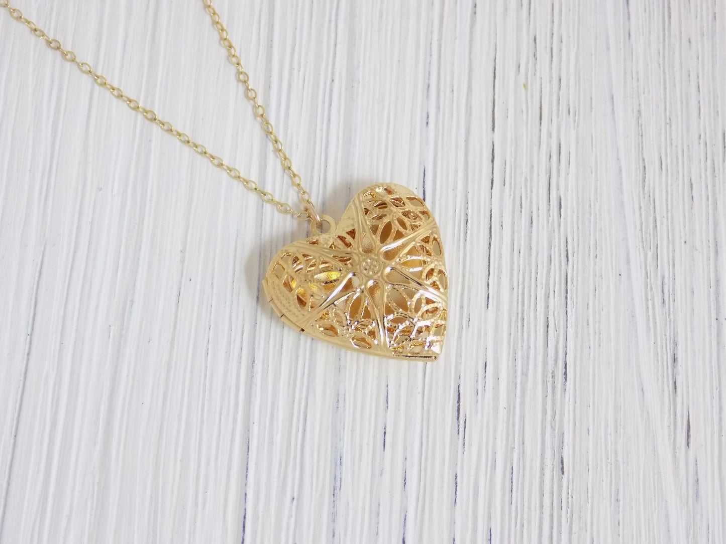 Heart Necklace - Gold Locket Necklace