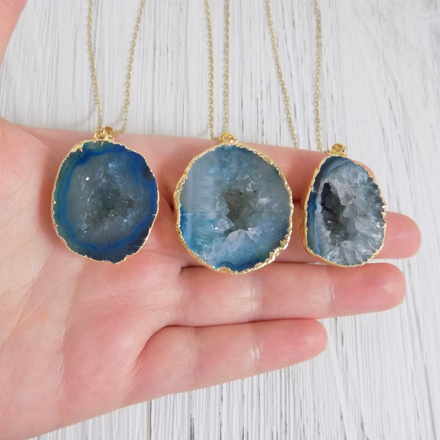 Small Geode Necklace - Teal Geode