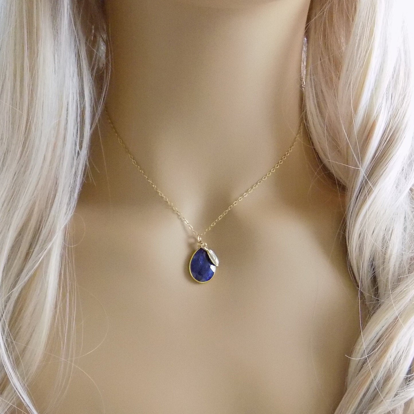 Bridesmaid Gift - Sapphire Necklace Personalized