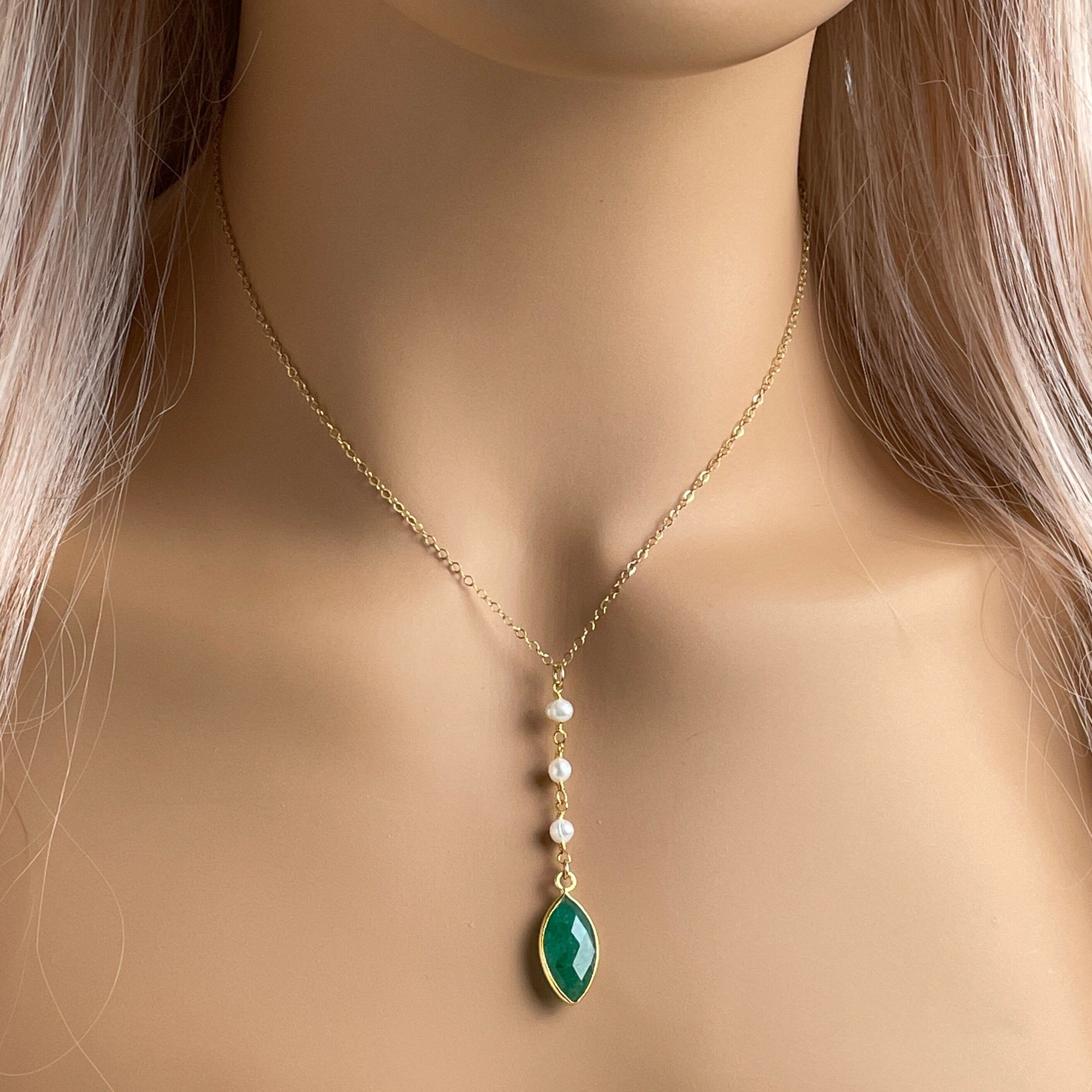 Royal Brilliant Cut Pendant Necklace Emerald Color Stone Finished In Pure  Platinum - CRISLU