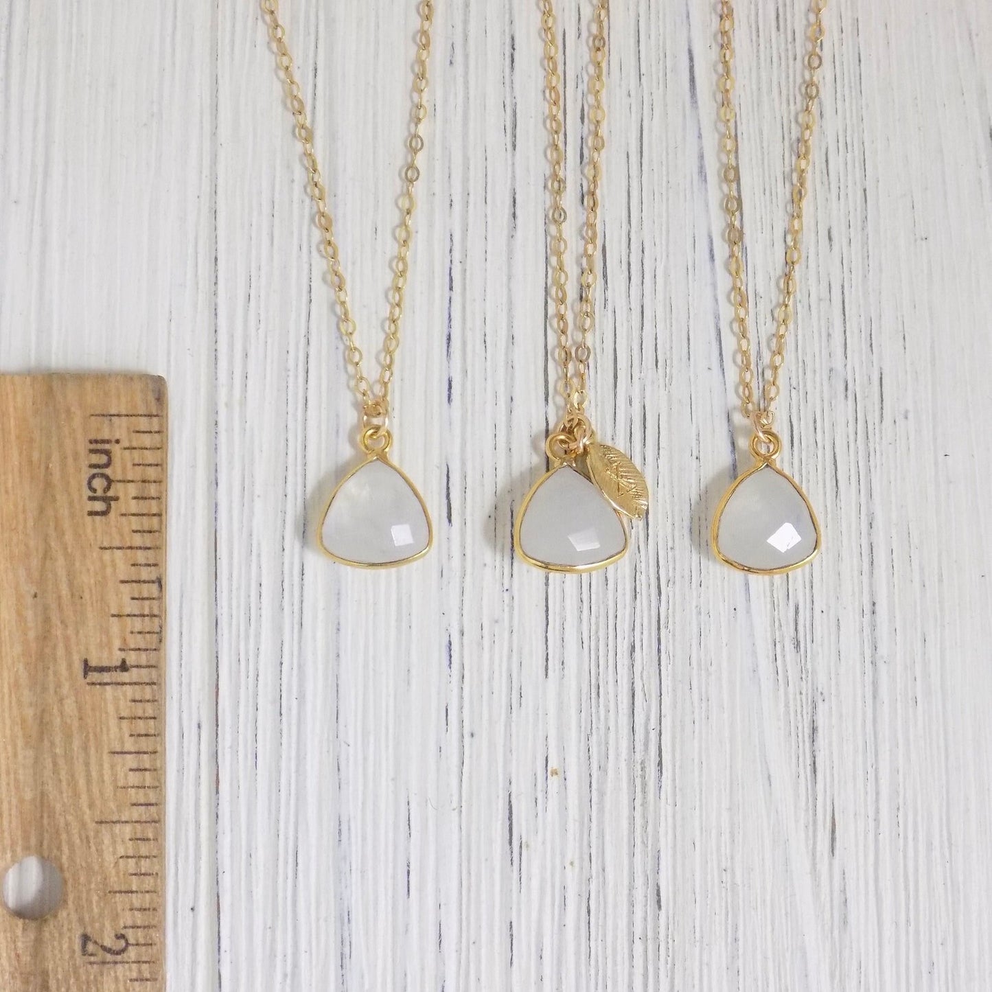 Moonstone Necklace - White Moonstone Necklace Gold