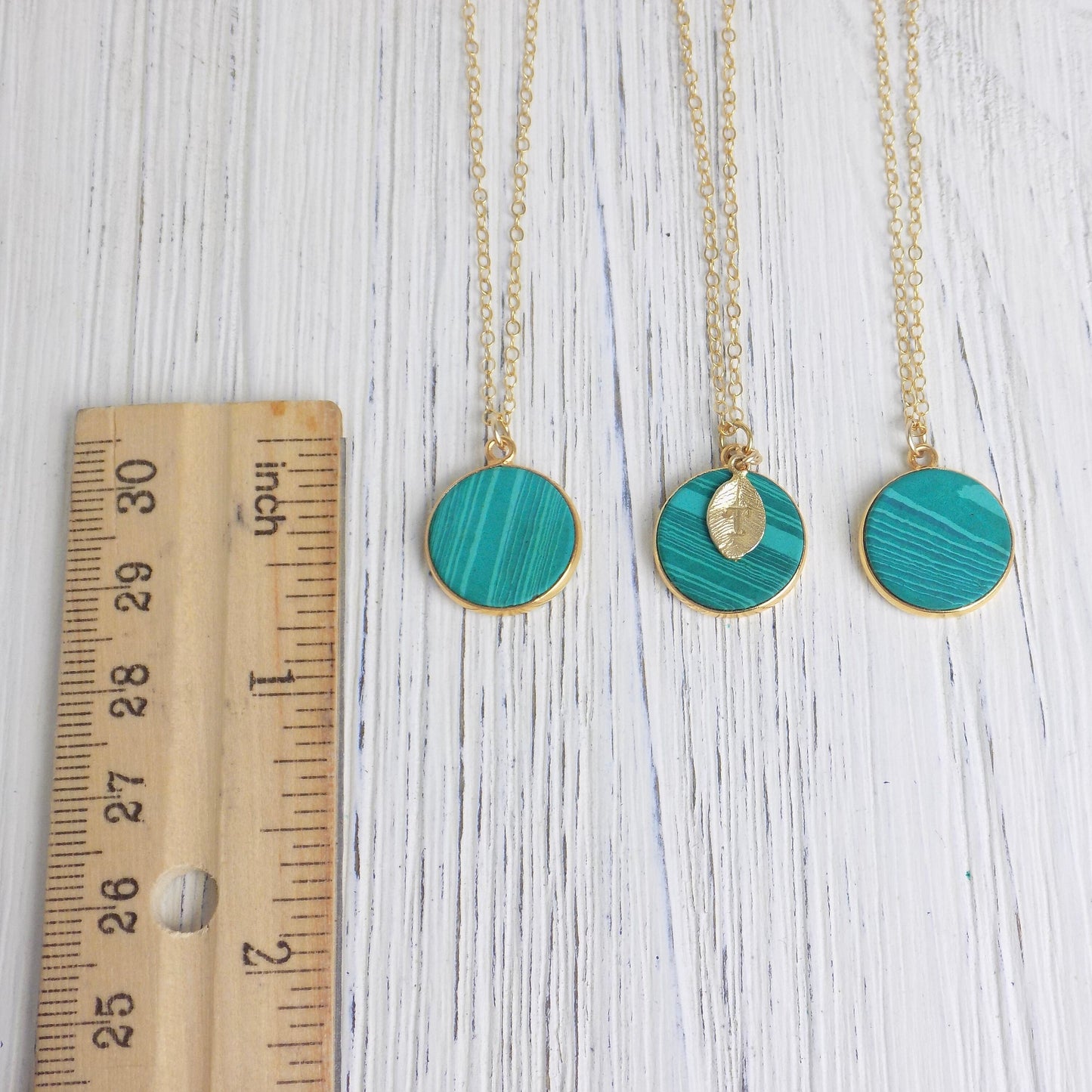 Custom Green Malachite Necklace Gold, Gifts For Mom, M6-34