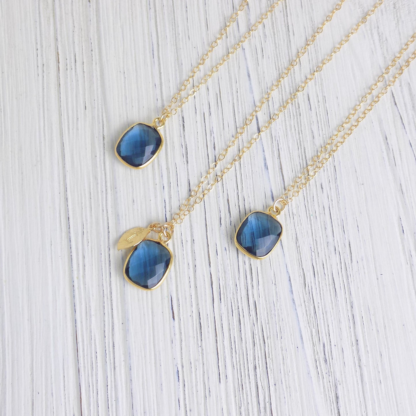 Bridesmaid Gift, Personalized Iolite Necklace Gold, Blue Crystal Necklace, Mothers Day Gift For Mom, M5-380