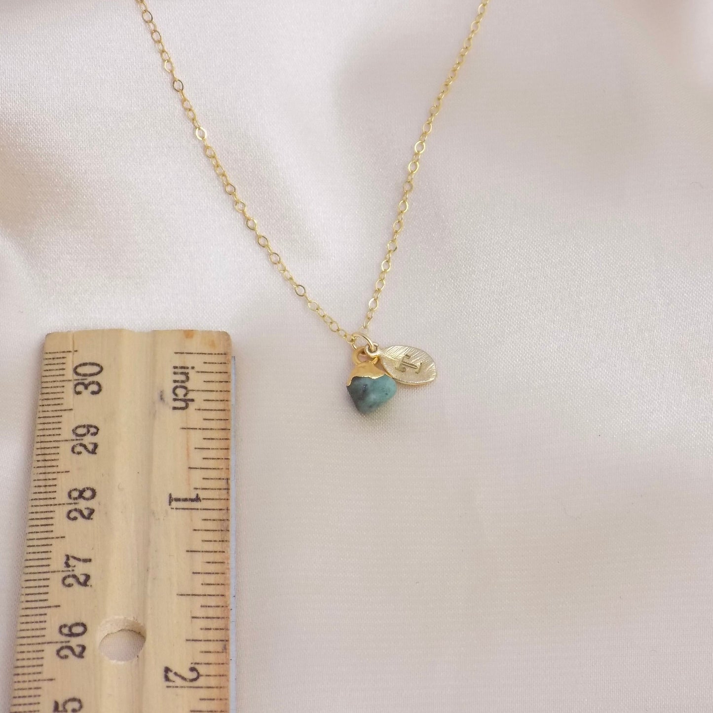 Tiny Raw Emerald Necklace, Personalized Green Emerald Gold, Gift For Her, M6-76
