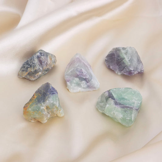 Raw Fluorite Crystal, Rough Rainbow Fluorite Green Purple, Boho Home Decor, Coffee Table Accessories, Healing Crystals Spiritual, M6-111