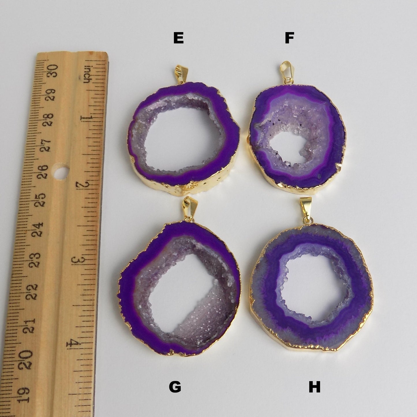 Purple Statement Necklace - Large Geode Necklace