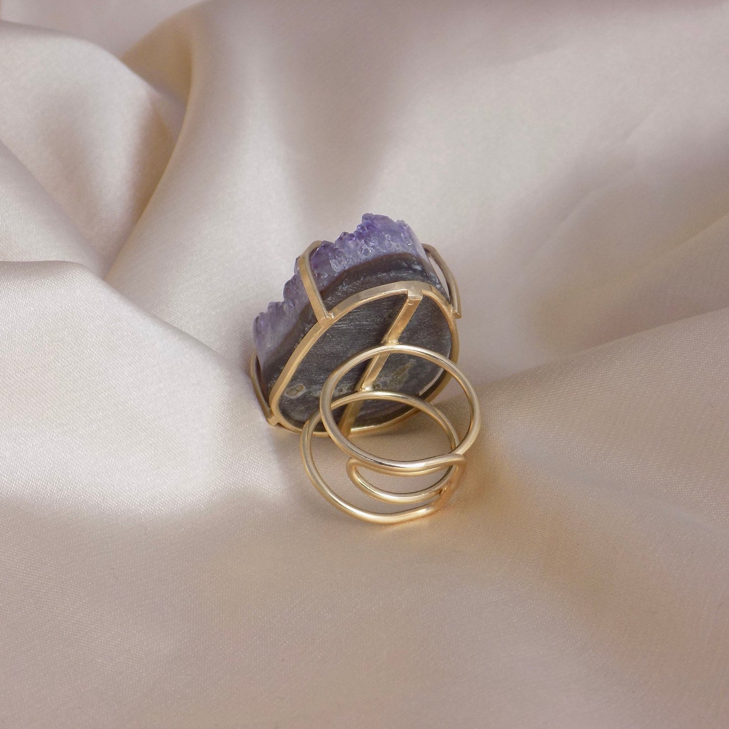 Raw Amethyst Ring - Crystal Ring