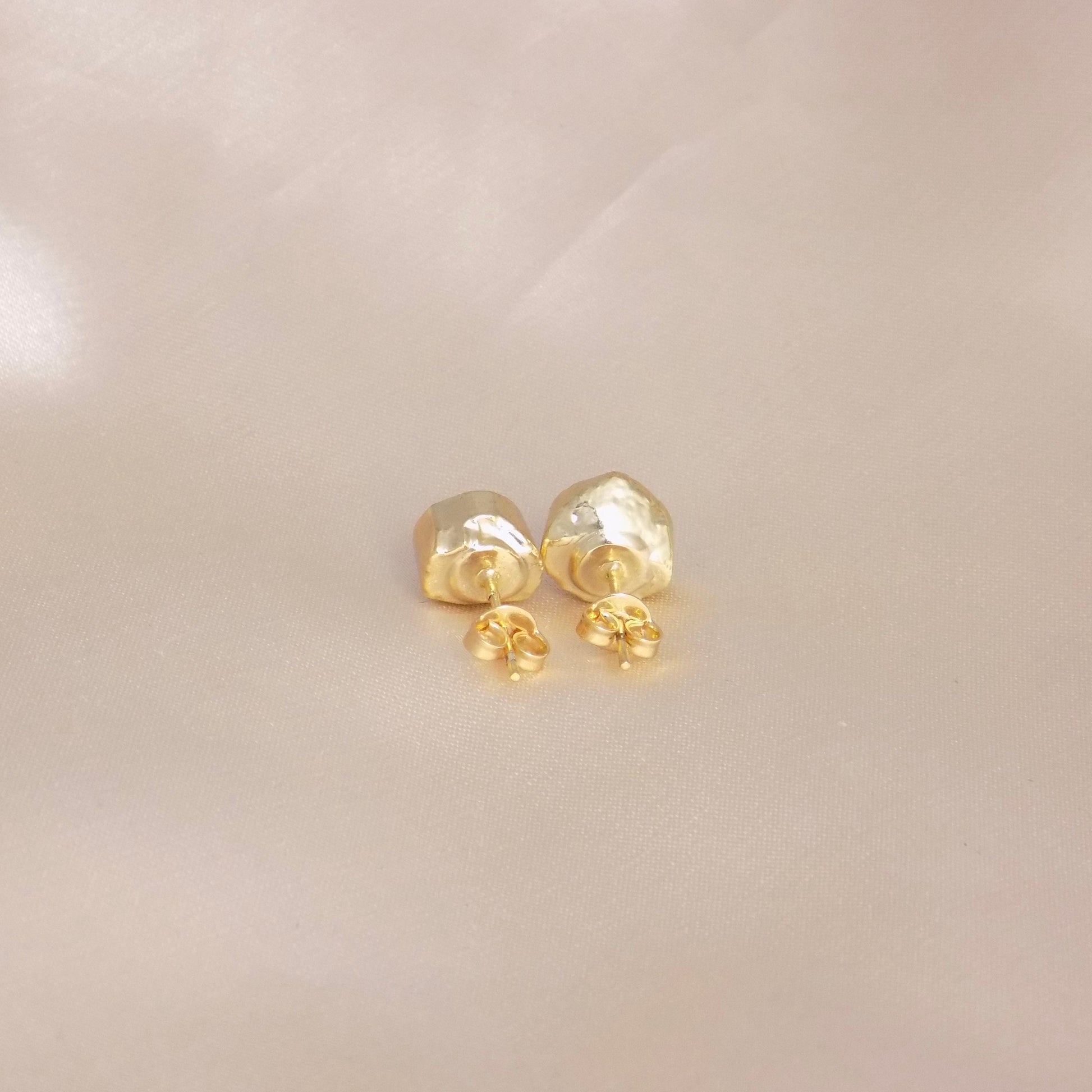 Bridesmaid Gift - Pink Geode Earrings Studs