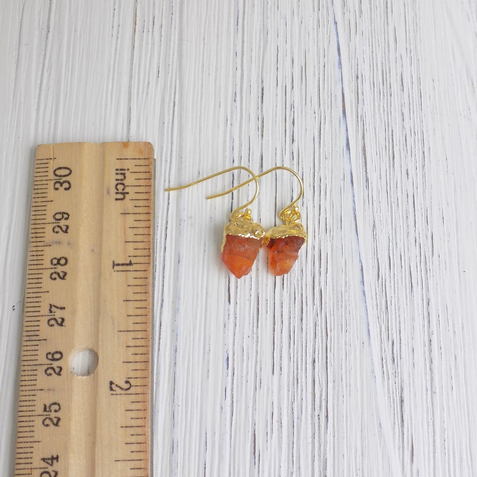 Christmas Gift, Raw Carnelian Earrings Gold, Rough Stone Orange Brown Earring, Gifts For Wife, M6-700