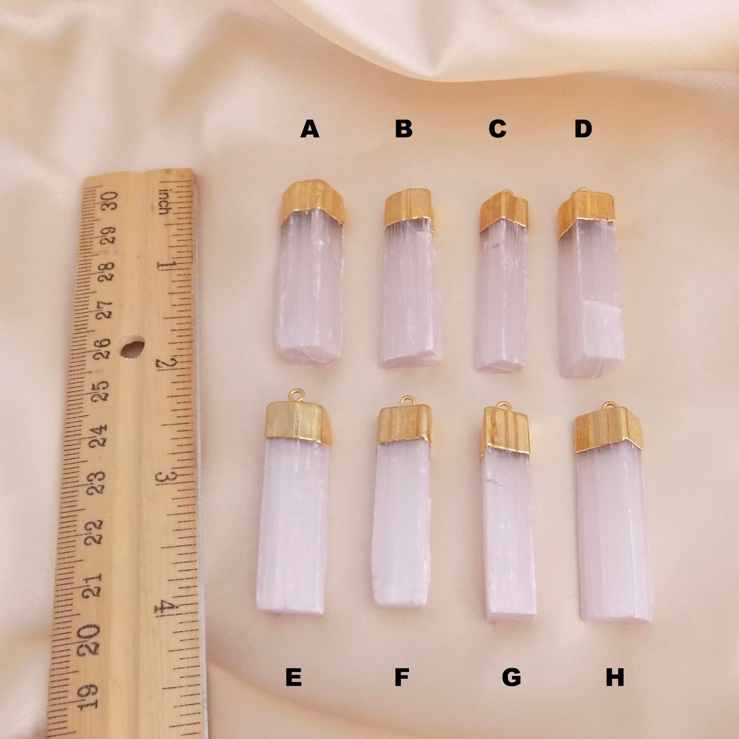 Pink Selenite Necklace - Raw Selenite Necklace Gold