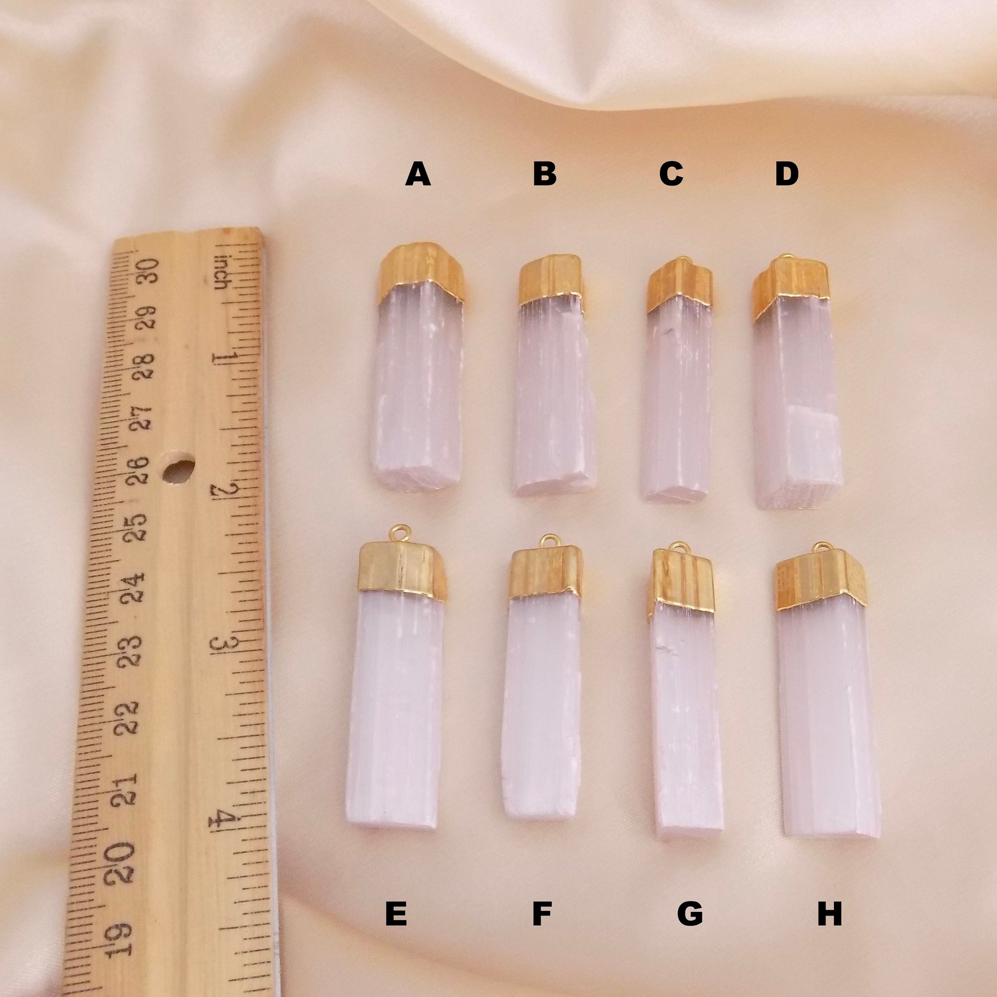 Pink Selenite Necklace - Raw Selenite Necklace Gold