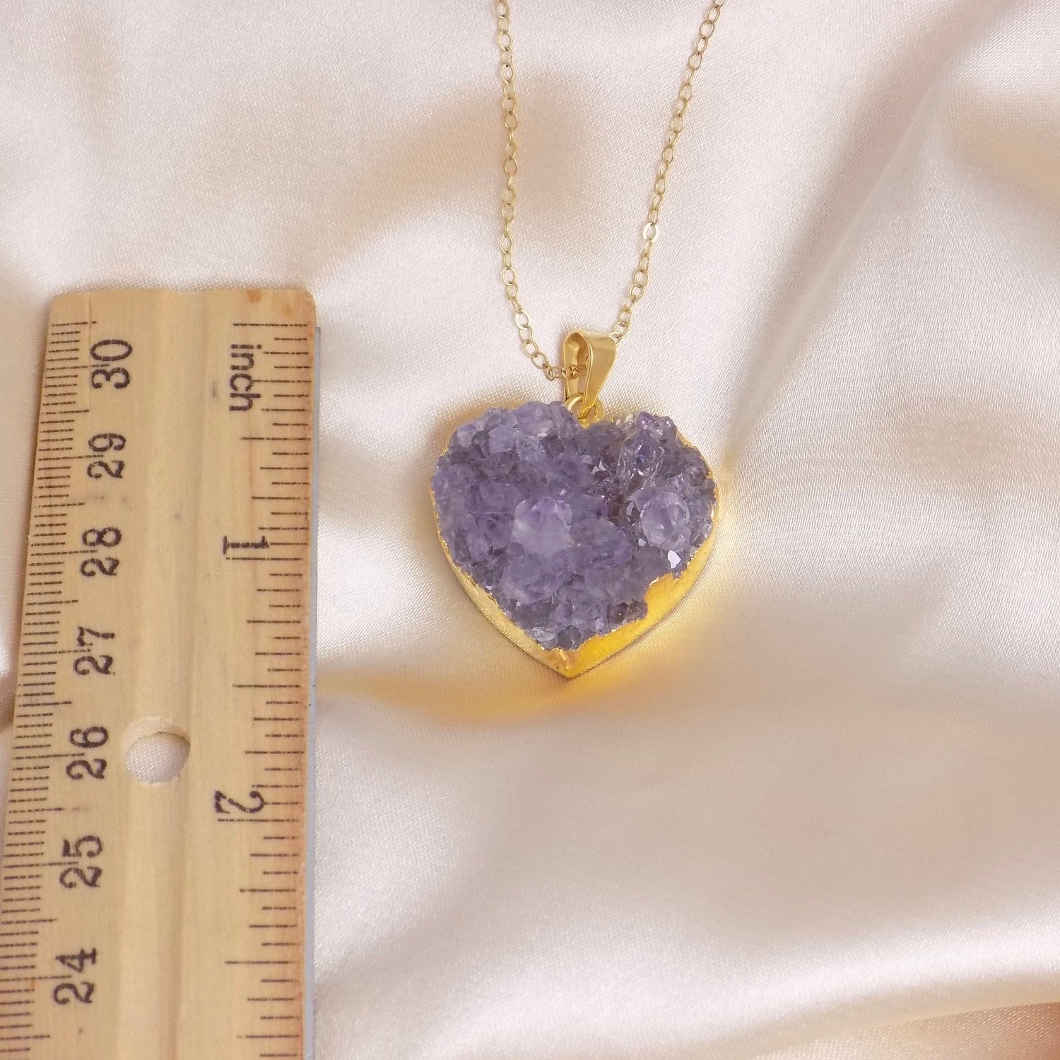 Gifts For Mom, Heart Necklace, Amethyst Necklace Gold, Mothers Day Gift, Wife Gift, Best Friend Gifts, G14-163