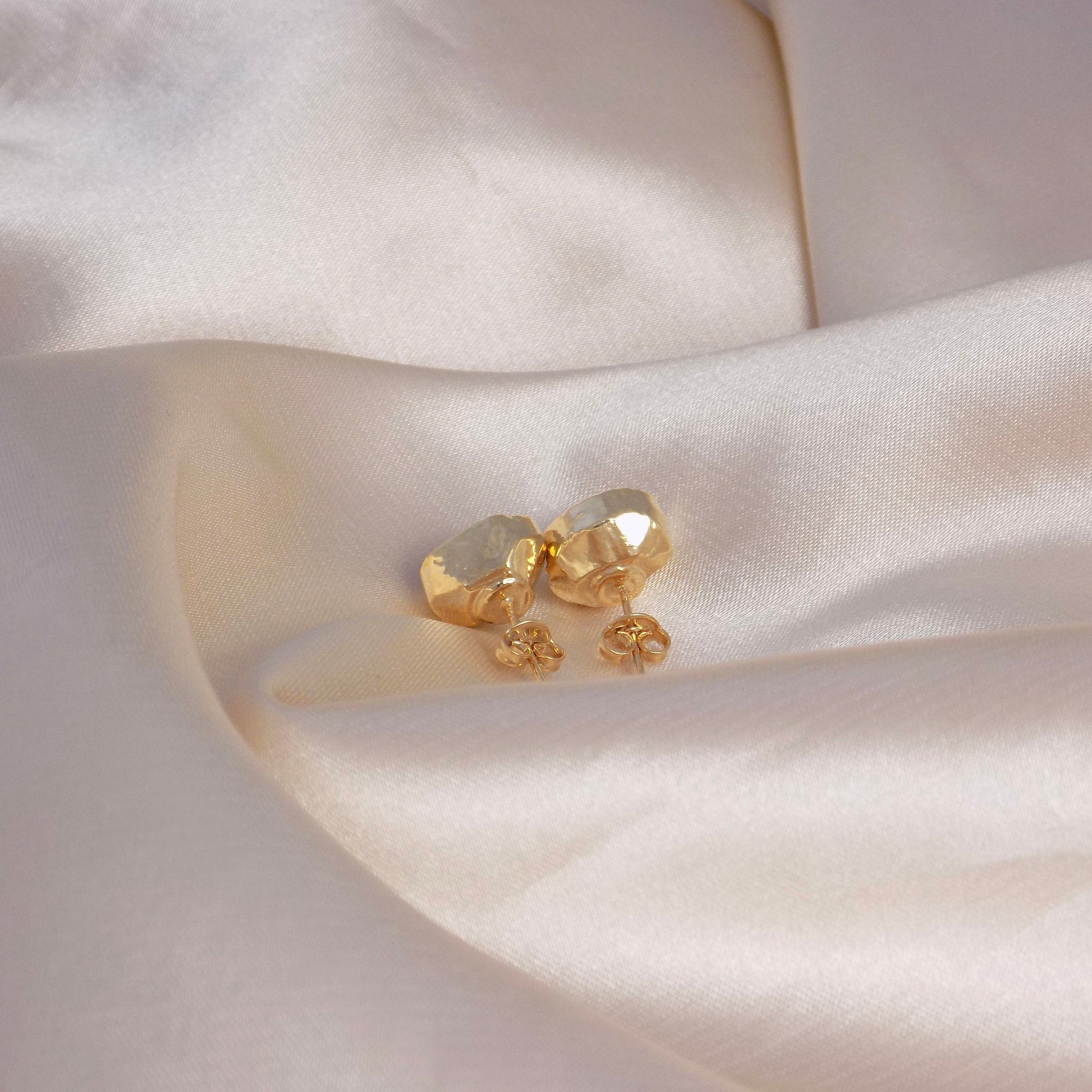 Purple Geode Earrings Studs, Raw Crystal Earrings, Bridesmaid Gifts, Gift For Wife, G15-10