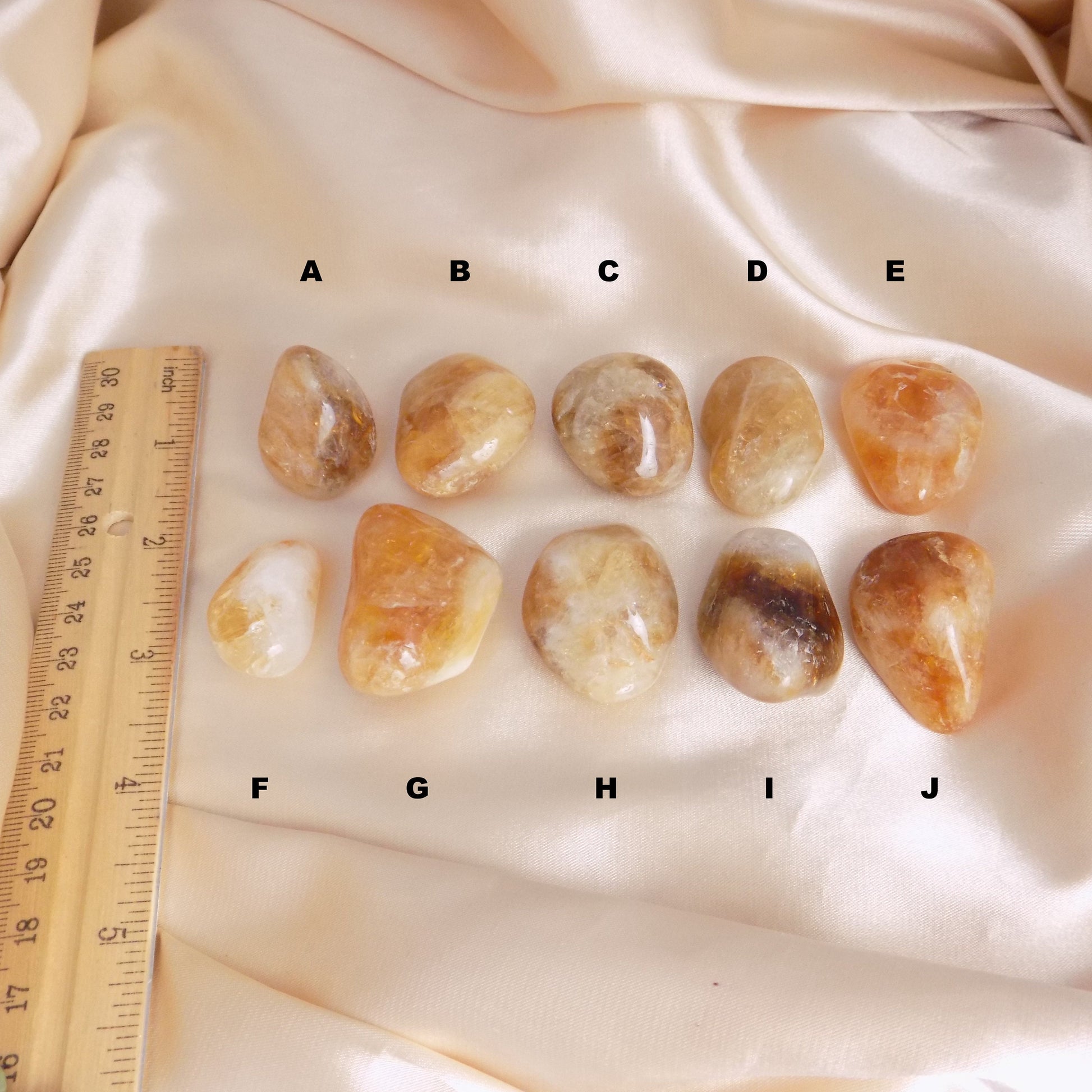 Tumbled Citrine Crystal, Yellow Brown Crystals, Boho Home Decor, Coffee Table Accessories, Healing Crystals Spiritual, G15-173
