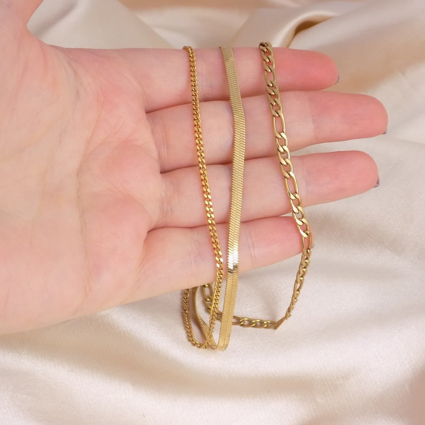 Gold Choker Necklace - 18K Gold Stainless Steel Chain
